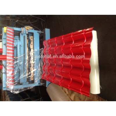 PPGI 0.40mm Red metal roof tile 840mm/aluminum roofing sheet/corrugated sheets versatiles/color galvalume sheet